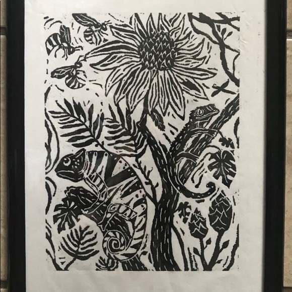 Handmade wood prints 9x12 drawing on 12x18 paper. - Picture 4 of 4